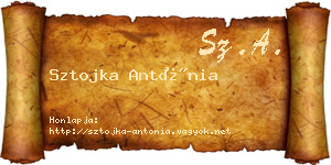 Sztojka Antónia névjegykártya