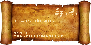 Sztojka Antónia névjegykártya